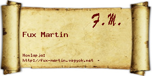 Fux Martin névjegykártya